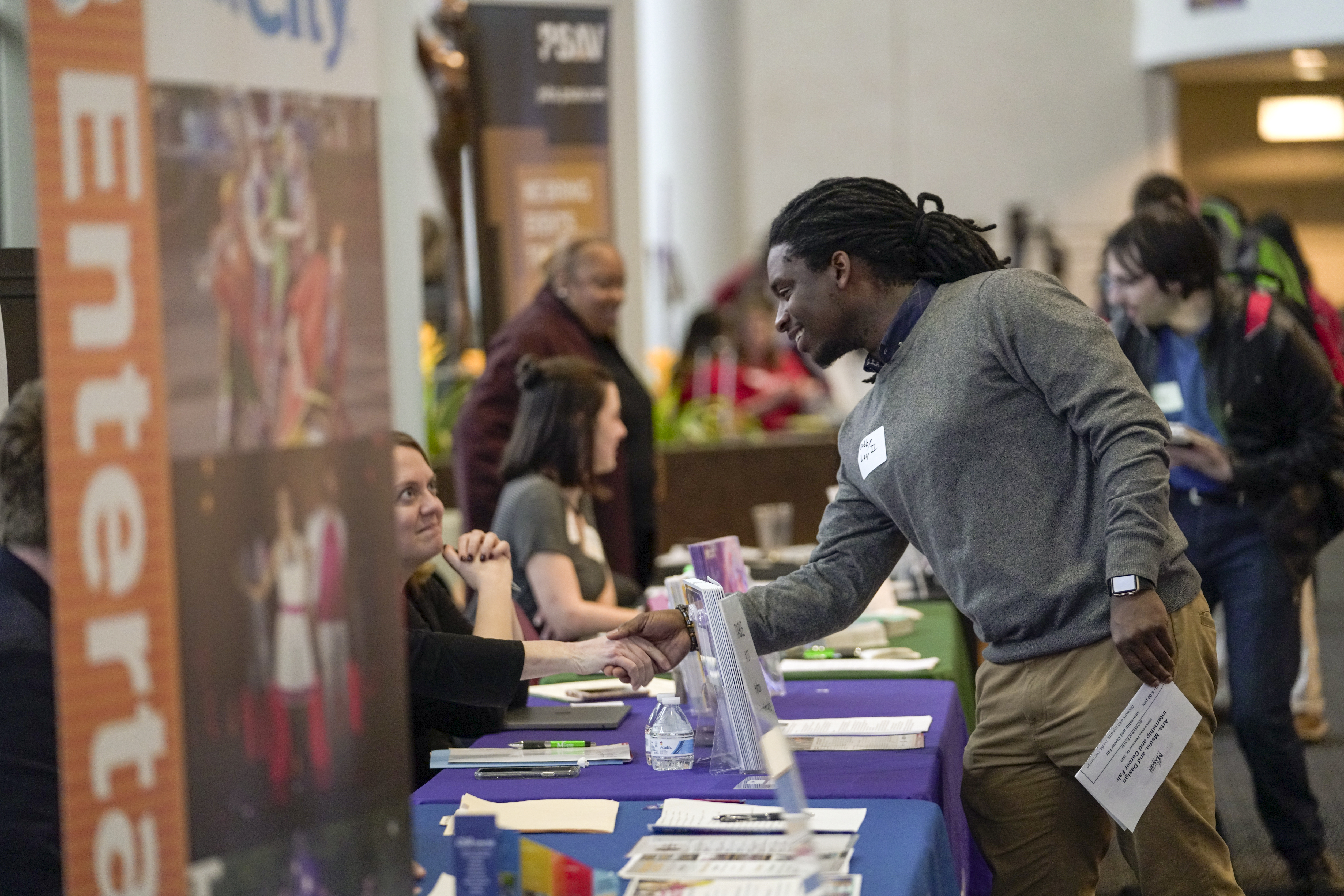 Arts Management student meets with prospective employers at annual Creative Careers Week event.