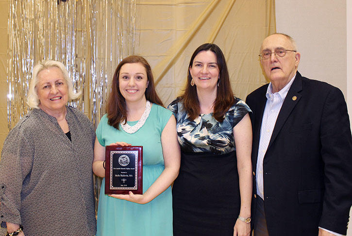 2018 Erin Gaffney Award Recipient, Molly Baldovin, is pictured with the Gaffneys.